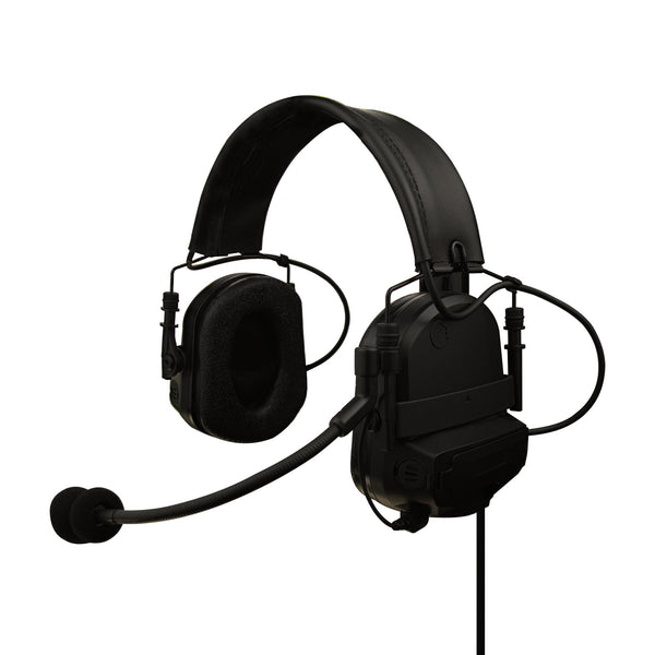 Tactical Radio Helmet Headset w/ Active Hearing Protection - PTH-V2-37 Material Comms PolTact Headset & Push To Talk(PTT) For Tactical Radio Headset w/ Active Hearing Protection - Motorola R7, MXP600, & ION Series