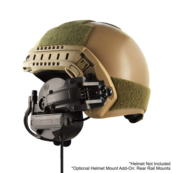 Tactical Radio Helmet Headset w/ Active Hearing Protection - PTH-V2-37 Material Comms PolTact Headset & Push To Talk(PTT) For Tactical Radio Headset w/ Active Hearing Protection - Motorola R7, MXP600, & ION Series