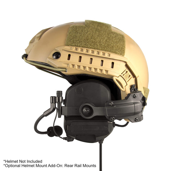 Tactical Radio Helmet Headset w/ Active Hearing Protection - PTH-V2-34 Material Comms PolTact Headset & Push To Talk(PTT) For Tactical Radio Headset w/ Active Hearing Protection - Motorola APX900, APX1000, APX2000, APX3000, APX4000, APX5000 APX6000/LI/XE APX7000/L/XE APX8000 SRX2200 XPR6100 XPR6300 XPR6350 XPR6380 XPR6500 XPR6550 PR6580 XPR7350/e XPR7380/e XPR7550/e XPR7580/e DP4400e