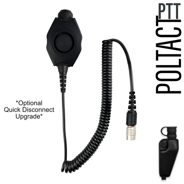 Tactical Radio Helmet Headset w/ Active Hearing Protection - PTH-V2-11 Material Comms PolTact Headset & Push To Talk(PTT) Adapter For EF Johnson: VP5000, VP5230, VP5330, VP5430, VP6000, VP6230, VP6330, VP6430