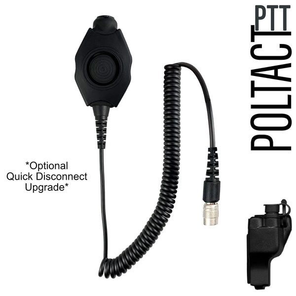 Tactical Radio Helmet Headset w/ Active Hearing Protection - PTH-V2-23 Material Comms PolTact Headset & Push To Talk(PTT) For Tactical Radio Headset w/ Active Hearing Protection - Motorola: XTS1500, XTS2500, XTS3000, XTS3500, XTS5000, HT1000, JT1000, MT2000, MTS2000, MTX838, MTX900, MTX8000, MTX9000, PR1500