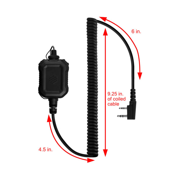 PT-PTTV2-01HW-A/N: Dual Button PolTact V2 Push To Talk(PTT) For 2 Pin Kenwood, Baofeng, BTECH, Rugged Radios, Diga-Talk, TYT, AnyTone, Alinco, Relm/BK Radio, Quansheng, Wouxon, Retevis. Helicopter Helmet Comms Baofeng: BF-F8HP BF-F9 UV-82, UV-82HP UV-82C UV-5R UV-5R5 UV-5RA UV-5RE UV-5X3 V2+, RPU416, RPV516, RPU499, RPV599X, RPV516A, RPV599A Plus, RPU416A, RPU499A Plus, RPU4200, GT-3TP, AR-152
BTECH: DMR-6X2, GMRS-V1, MURS-V1, UV-5X3 AnyTone: AT-D868-UV, AT-D878-UV DMR Wouxun KG-UV NATO peltor otto ops core