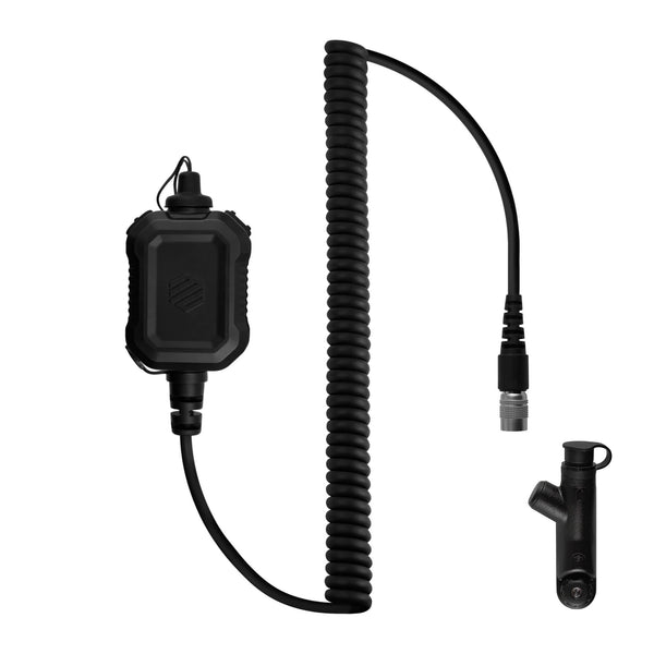 PT-PTTV2-37RR-A/N Material Comms PolTact V2 Dual Button Quick Disconnect Push To Talk(PTT) Motorola R7, R7A, Ion Series, MXP600  N Series N30, N50, N60, N70 GCAI Mini M20 connector Electret(High Impedance) Dynamic(Low Impedance) NATO/Military wired headsets Ops-Core, OTTO, Noizebarrier TAC, Savox, MSA, Sordin, David Clark, 3M Peltor ComTac III, IV, V, VI, VIII, IX, XPI, Safariland/TCI, Hi-Threat, Liberator, TEA, MSA, Material Comms PolTact PTH-V1/V2, Atlantic Signal Earmor M32Plus, M32 Mod3/Mod4 u174 tp-120