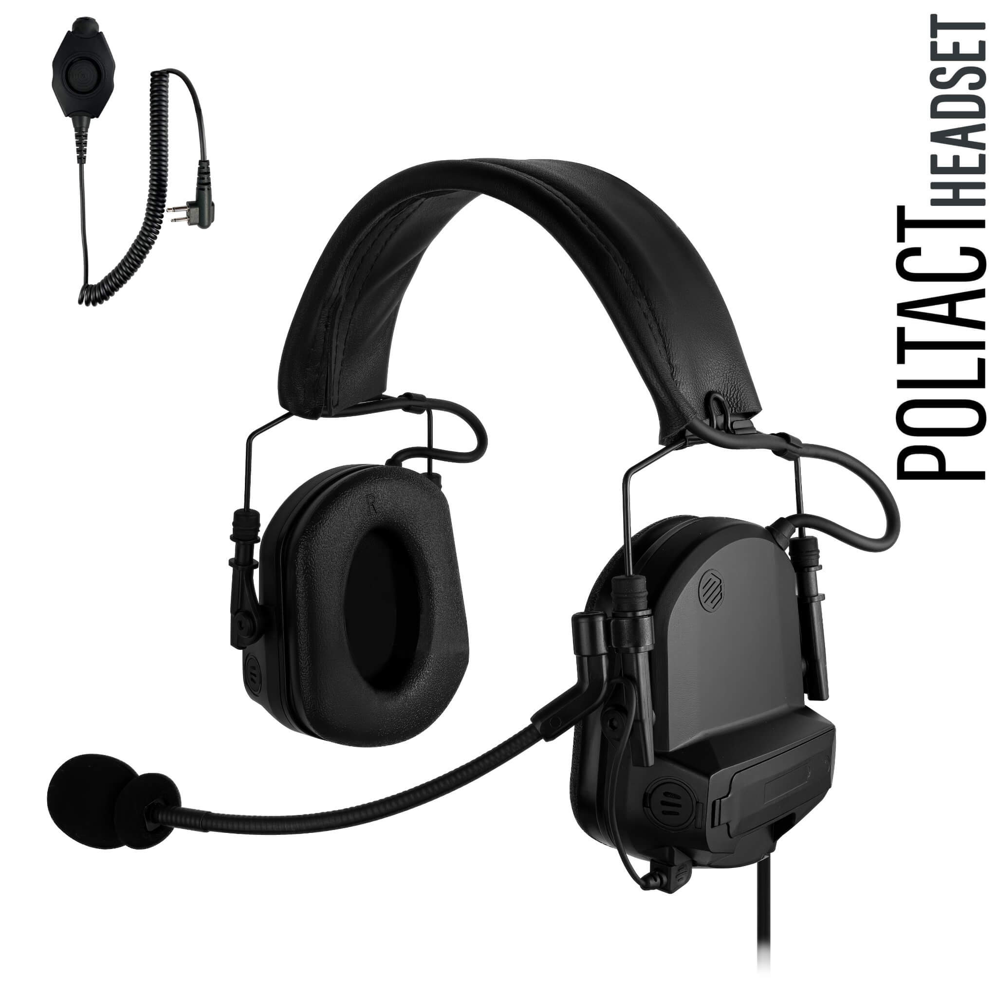 PolTact Headset Kit: PTH-V1-03 - Guaranteed to work w/: 2 Pin Motorola HYT Tekk BearCom Blackbox & Popular for BPR40 Radius MagOne CP200 CP110 CP185 CP040 GP300 GP3000 CT PRO1150 PR400 EP450 CLS & more