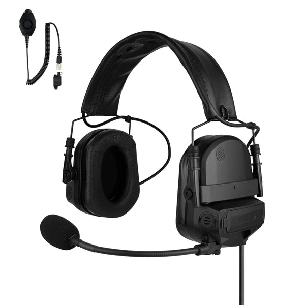 Tactical Radio Headset w/ Active Helmet Hearing Protection & Release Adapter - PTH-V2-27RR Material Comms PolTact Helmet Headset & Push To Talk(PTT) Adapter For Harris(L3Harris) & M/A-Com Jaguar 700P, 700Pi, 710P, P5100, P5130, P5150, P5200, P7100, P7130, P7150, P7170, P7200, P7230, P7250, P7270