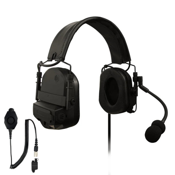 Tactical Radio Headset w/ Active Helmet Hearing Protection & Release Adapter - PTH-V2-27RR Material Comms PolTact Helmet Headset & Push To Talk(PTT) Adapter For Harris(L3Harris) & M/A-Com Jaguar 700P, 700Pi, 710P, P5100, P5130, P5150, P5200, P7100, P7130, P7150, P7170, P7200, P7230, P7250, P7270