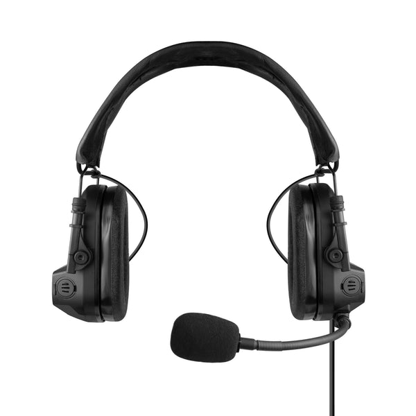 Tactical Radio Helmet Headset w/ Active Hearing Protection - PTH-V2-37 Material Comms PolTact Headset & Push To Talk(PTT) For Tactical Radio Headset w/ Active Hearing Protection - Motorola R7, MXP600, & ION Series