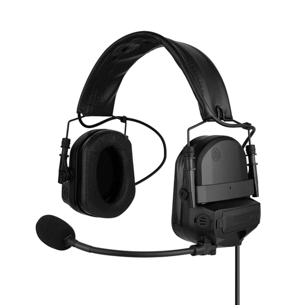 Tactical Radio Helmet Headset w/ Active Hearing Protection - PTH-V2-37 Material Comms PolTact Headset & Push To Talk(PTT) For Tactical Radio Headset w/ Active Hearing Protection - Motorola R7, MXP600, & ION Series