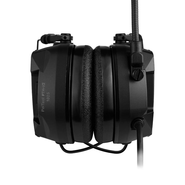Tactical Radio Helmet Headset w/ Active Hearing Protection - PTH-V2-37 Material Comms PolTact Headset & Push To Talk(PTT) For Tactical Radio Headset w/ Active Hearing Protection - Motorola R7, MXP600, & ION Series