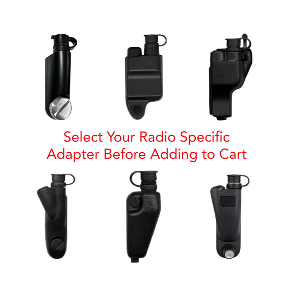 Tactical Mic & DUAL Ultra Stealth 360 Radio Earpiece Kit - Motorola, Kenwood, Harris, M/A Com, Tait, & More Comm Gear Supply CGS