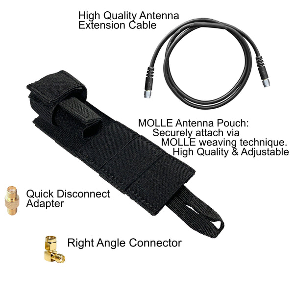 Tactical Antenna Relocation Kit(Black, Tan or Green) For Motorola, Kenwood, Baofeng, & More