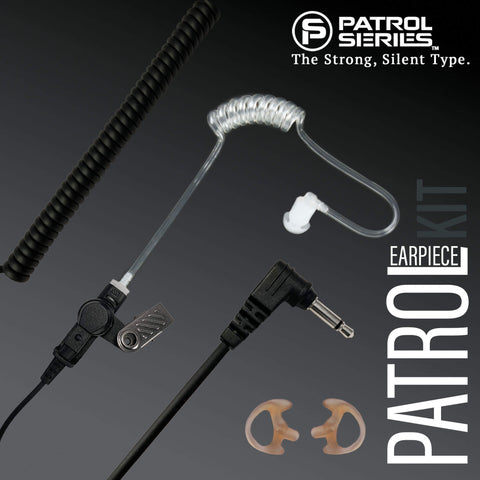 Patrol Earpiece Kit: PE35S - 3.5mm Plug Common for: Motorola, EF Johnson, Kenwood, Vertex, Icom, & More