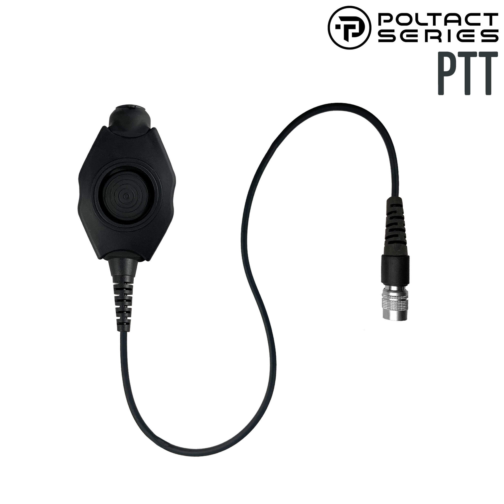Tactical Radio PTT(Straight Cable) for Headset(Hirose Adapter System): NATO/Military Wiring, Gentex, Ops-Core, OTTO, Select Peltor Models, Helicopter - Replacement/Upgrade - No Adapter