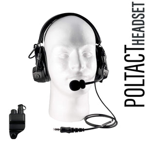 PolTact Headset Kit w/ Rapid Release System: PTH-V1-28RR - Guaranteed to work w/: Harris (M/A-Com) - P5300, P5350, P5370, P5450, P5470, P5500, P5550, P5570, P7300, P7350, P7370, XG-15, XG-25, XG-75, (Multimode) & More