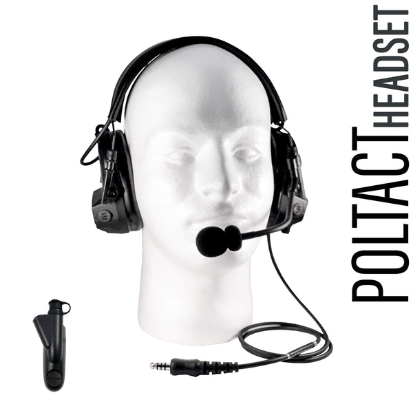 PolTact Headset Kit w/ Rapid Release System: PTH-V1-33RR - Guaranteed to work w/: Motorola- HT750, HT1250, HT1550, MTX850, MTX950, MTX8250, MTX9250, PR860, & More