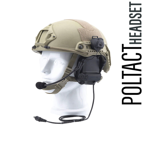 PolTact Helmet Headset Kit: PTH-V2-03 - Guaranteed to work w/: 2 Pin Motorola HYT Tekk BearCom Blackbox & More